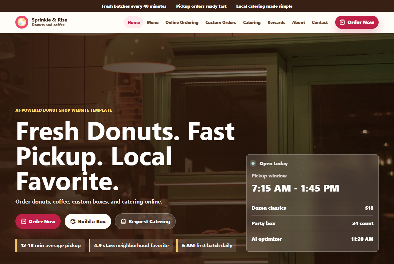 AI Donut Shop website preview