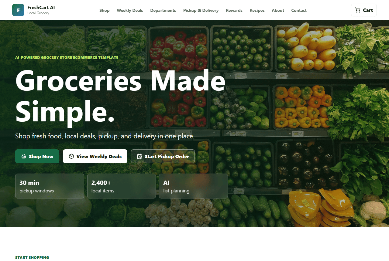 AI Grocery Store website preview