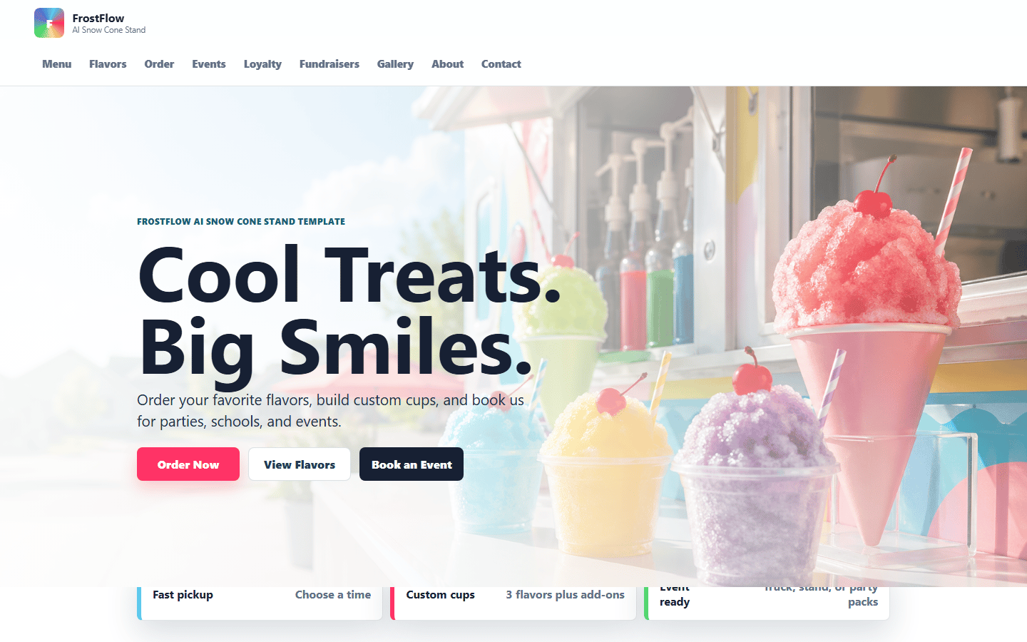 FrostFlow AI website preview