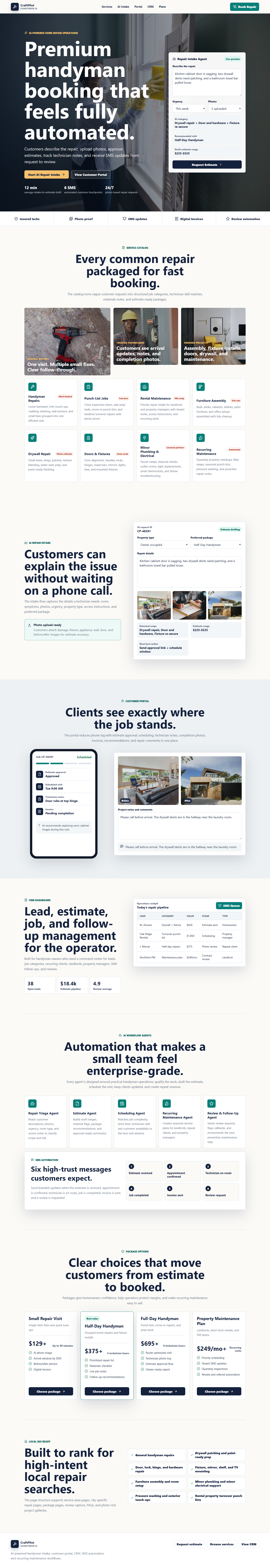 CraftPilot Handyman website preview